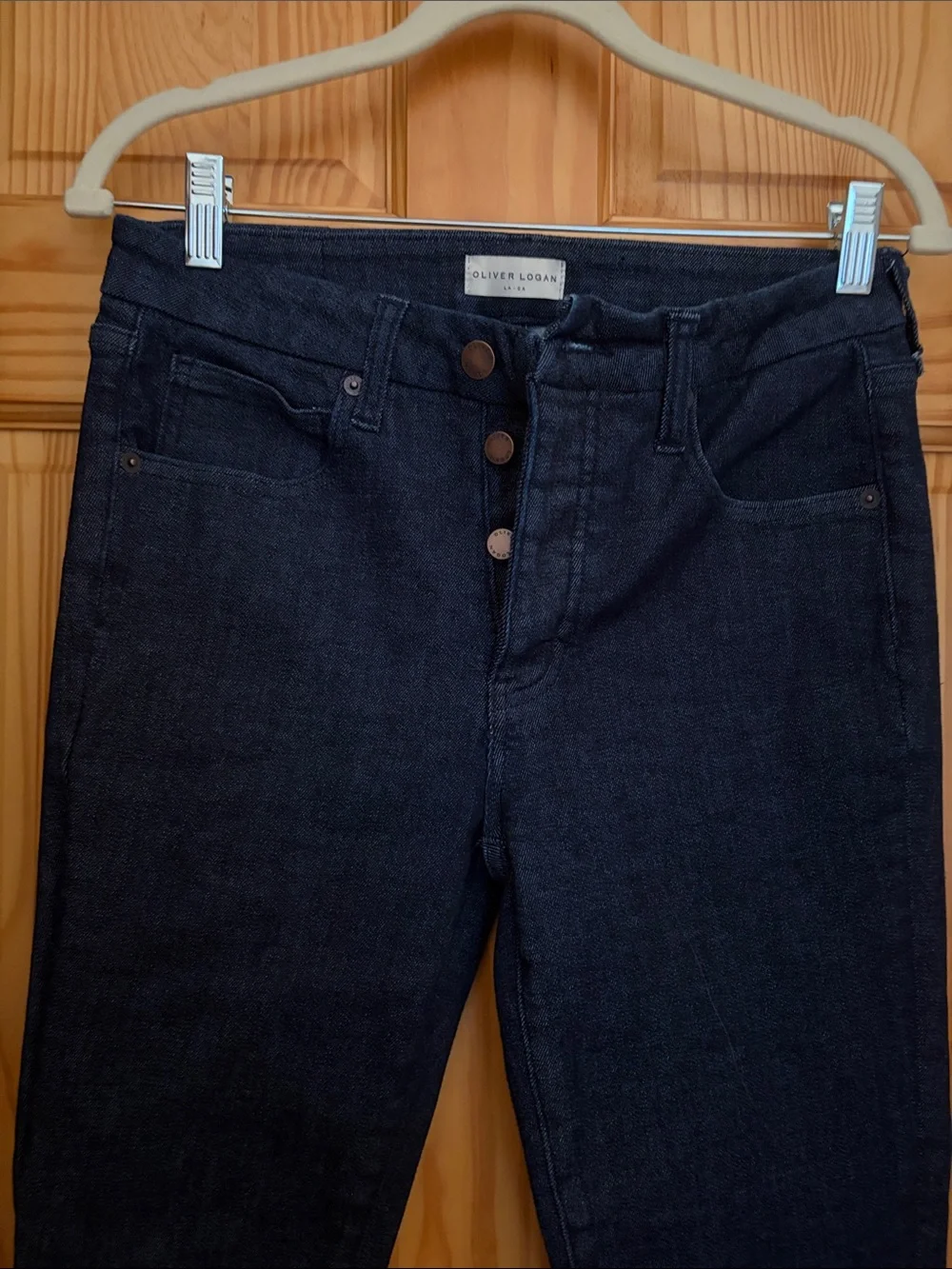 Mid-Rise dark denim Flared Jeans — Women’s Classic Flare.  Size 27 - Picture 2 of 12